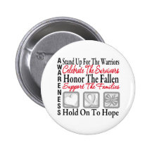 Stand Up Celebrate Honour Collage Lung Cancer Pinback Buttons