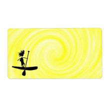 Stand Up Paddle Silhouette Design Personalized Shipping Labels