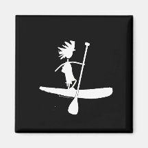 Stand Up Paddle Silhouette Design Refrigerator Magnets