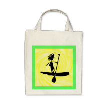 Stand Up Paddle Silhouette Design Tote Bag