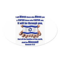 Stand with Israel Oval Stickers