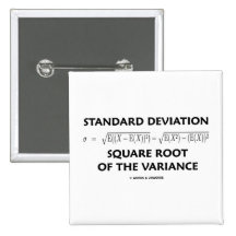 Standard Deviation Square Root Of The Variance Pinback Buttons