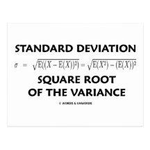 Standard Deviation Square Root Of The Variance Post Card
