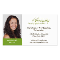 Standard green custom headshot company logo business cards