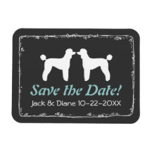 Standard Poodle Silhouettes Wedding Save the Date Flexible Magnet