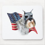 Standard Schnauzer Flag Mouse Pad