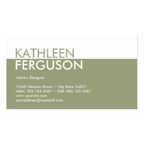 Standard two tone colour block green professional business cards