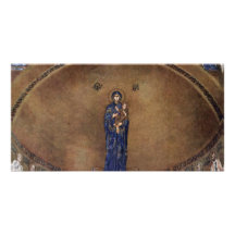 Standing Madonna Over Apostle Images Picture Card
