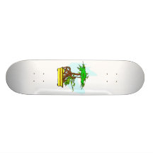 Standing On Root Bonsai Yellow Pot Custom Skate Board