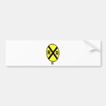 Standing Railroad Crossing Sign Bumper Stickers