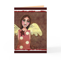 Star Angel/ w/ Polka Dots - greeting card