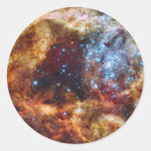 Star Cluster R136 Bursts Out Tarantula Nebula Round Sticker