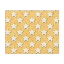 Star Cookies Pattern. Golden Yellow. Flyer Design