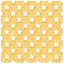 Star Cookies Pattern. Golden Yellow. Cut Outs