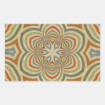 Star Flower Kaleidoscope Mandala Rectangle Sticker