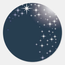 star gazing round sticker