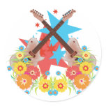 Star Guitar Flowers stickers
