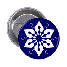 Star of Christmas Winter Ice Crystal Snowflake Buttons