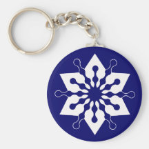 Star of Christmas Winter Ice Crystal Snowflake Keychain