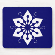 Star of Christmas Winter Ice Crystal Snowflake Mouse Pads