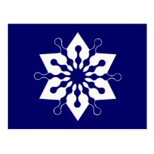 Star of Christmas Winter Ice Crystal Snowflake Postcards