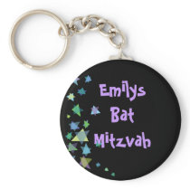 Star of David Black Key Chain Bar Bat Mitzvah Gift