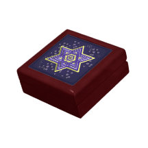 Star of David Ceramic Tile Trinket Box