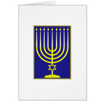 Star of David Menorah Greeting Cards