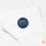 Star of David Pattern Bar Mitzvah Round Stickers