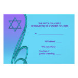 Star of David RSVP Cards Purple Teal Invites