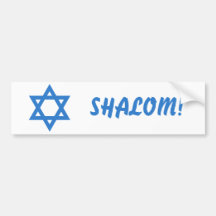 Star of David, SHALOM! Bumper Stickers