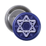 Star of David Silver on Blue buttons