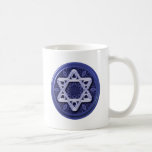 Star of David Silver on Blue mugs