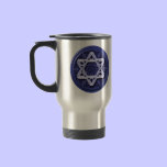 Star of David Silver on Blue mugs