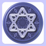 Star of David Silver on Blue stickers