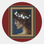 Star of Heaven by- Edward Robert Hughes Round Stickers