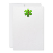 Star Of Life(Green) Personalized Invitation
