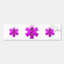 Star Of Life(pink) Bumper Stickers
