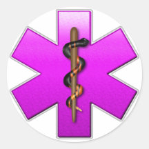 Star Of Life(pink) Round Sticker