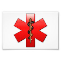Star of Life Red Photograph