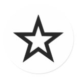 Star outline round stickers