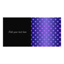 Star Pattern in Purple and Deep Blue Customized Photo Card