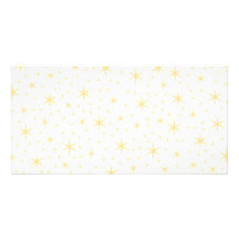 Star Pattern, White and Non-metallic Gold Colour. Photo Card
