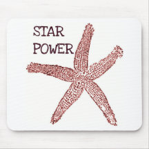 STAR POWER vintage starfish coral print Mousepads
