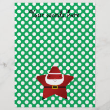 Star santa with green and red polka dots full color flyer