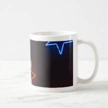 Star shaped neon lights mug