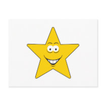Star Smiley Face Postcards
