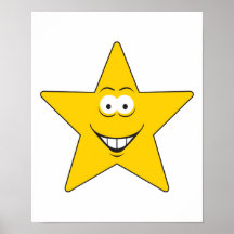 Star Smiley Face Poster
