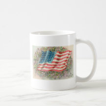 Star Spangled Banner Old Glory Floral Coffee Mug