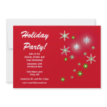 Star Sparkle Holiday Party Personalized Invitations